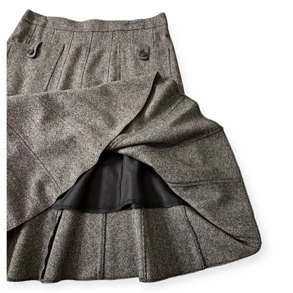 Barbara Bui Initials Wool Tweed A line Midi Skirt, Size FR40/M, Gray - Picture 12 of 14